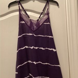 Purple Lace Trim Razerback Tank Top